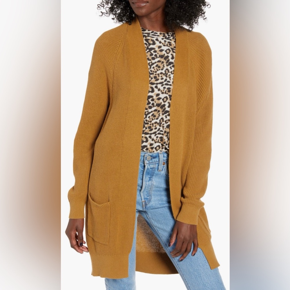 bp Brown Knit Cardigan Sweater size M
